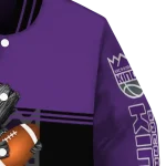 personalized sacramento kings groot football purple black varsity jacket best selling