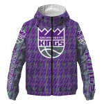 personalized sacramento kings lightning strike grid purple windbreaker jacket best selling