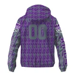 personalized sacramento kings lightning strike grid purple windbreaker jacket best selling