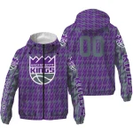 personalized sacramento kings lightning strike grid purple windbreaker jacket best selling