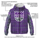 personalized sacramento kings lightning strike grid purple windbreaker jacket best selling