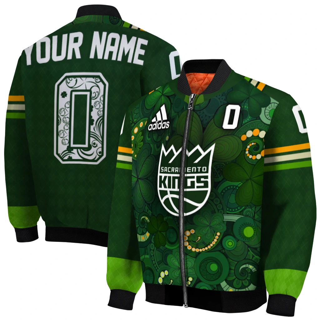 personalized sacramento kings shamrock vortex green bomber jacket best selling personalized sacramento kings shamrock vortex green bomber jacket best selling