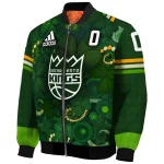 personalized sacramento kings shamrock vortex green bomber jacket best selling