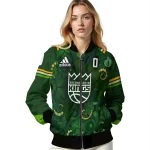 personalized sacramento kings shamrock vortex green bomber jacket best selling