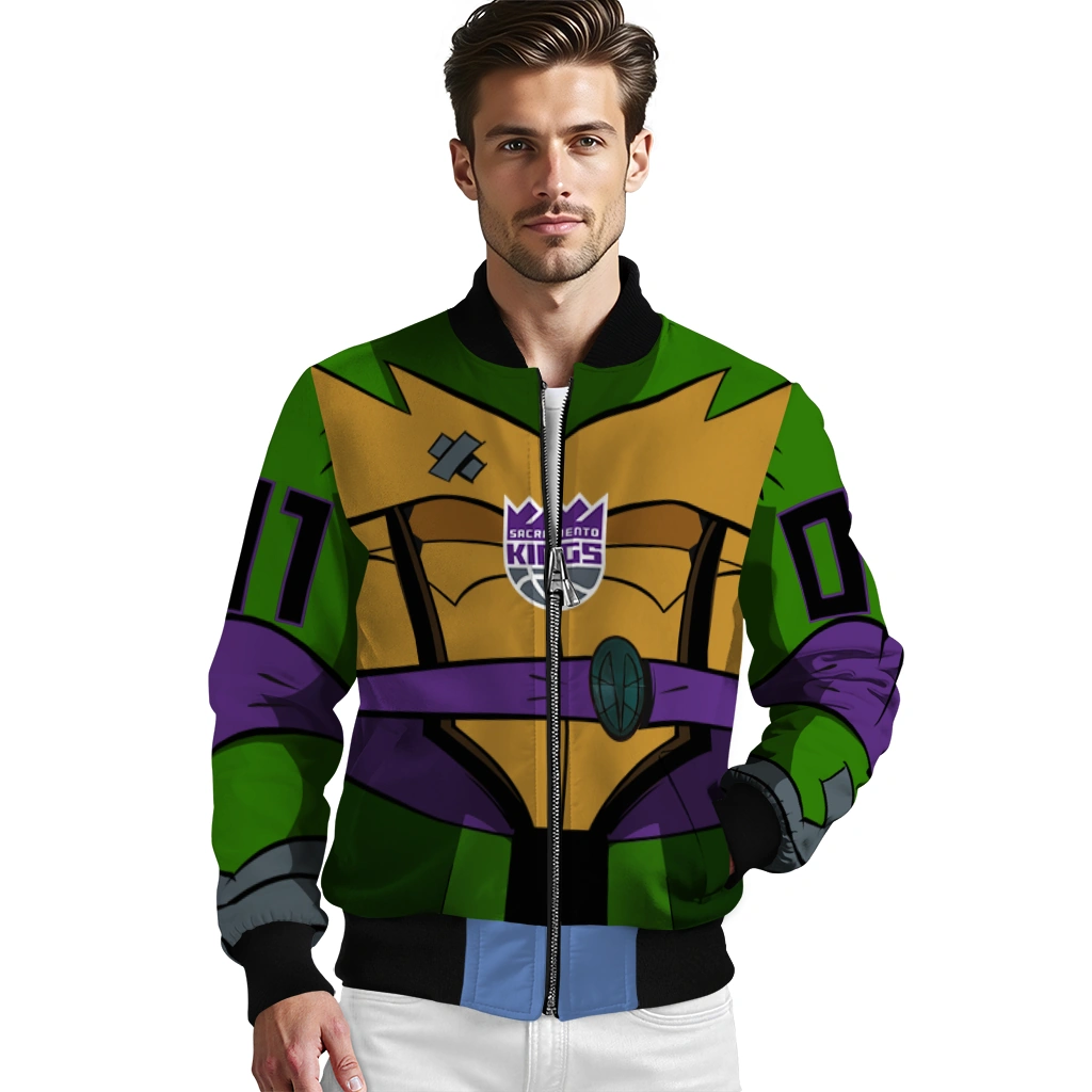 personalized sacramento kings turtle armor bomber jacket high quality personalized sacramento kings turtle armor bomber jacket high quality