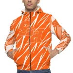 personalized sam houston bearkats abstract streaks orange windbreaker jacket best selling