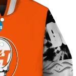 personalized sam houston bearkats circle skull orange black varsity jacket best selling