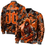 personalized sam houston bearkats skull horde orange varsity jacket best selling