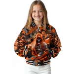 personalized sam houston bearkats skull horde orange varsity jacket best selling