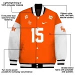 personalized sam houston bearkats team patch orange varsity jacket best selling