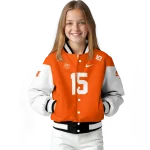personalized sam houston bearkats team patch orange varsity jacket best selling