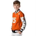 personalized sam houston bearkats team patch orange varsity jacket best selling
