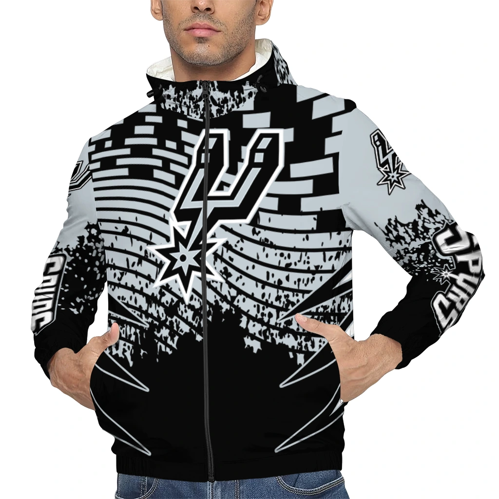 personalized san antonio spurs brick motion silver black windbreaker jacket top rated personalized san antonio spurs brick motion silver black windbreaker jacket top rated