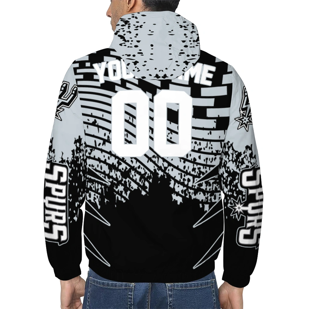 personalized san antonio spurs brick motion silver black windbreaker jacket trendy personalized san antonio spurs brick motion silver black windbreaker jacket trendy
