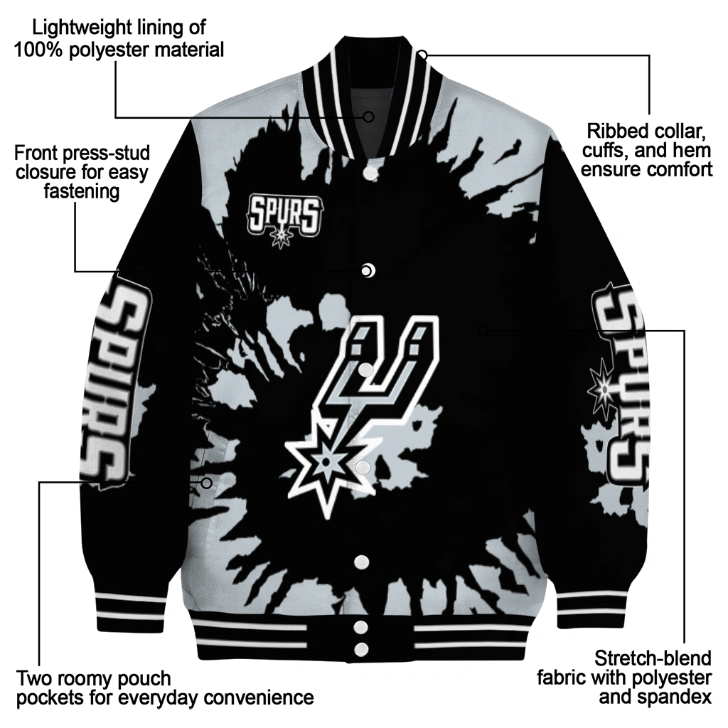 personalized san antonio spurs burst splatter silver varsity jacket new arrival personalized san antonio spurs burst splatter silver varsity jacket new arrival