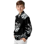 personalized san antonio spurs burst splatter silver varsity jacket best selling