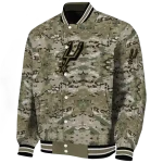 personalized san antonio spurs camouflage abstract camouflage varsity jacket best selling