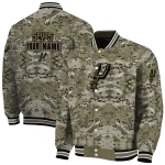 personalized san antonio spurs camouflage abstract camouflage varsity jacket best selling