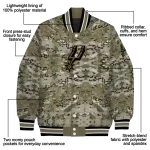 personalized san antonio spurs camouflage abstract camouflage varsity jacket best selling