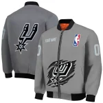 personalized san antonio spurs claw accent grey bomber jacket best selling