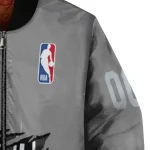 personalized san antonio spurs claw accent grey bomber jacket best selling