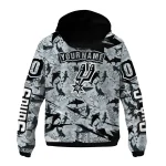 personalized san antonio spurs shark art silver windbreaker jacket best selling