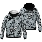 personalized san antonio spurs shark art silver windbreaker jacket best selling
