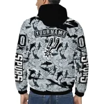 personalized san antonio spurs shark art silver windbreaker jacket best selling
