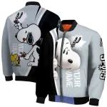 personalized san antonio spurs snoopy head silver bomber jacket best selling