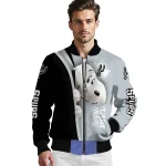 personalized san antonio spurs snoopy head silver bomber jacket best selling