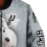 personalized san antonio spurs snoopy head silver bomber jacket best selling
