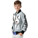 personalized san antonio spurs snoopy head silver bomber jacket best selling