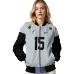 personalized san antonio spurs team patch silver bomber jacket best selling