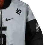 personalized san antonio spurs team patch silver bomber jacket best selling