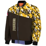 personalized san diego padres camouflage print brown bomber jacket best selling