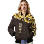 personalized san diego padres camouflage print brown bomber jacket best selling