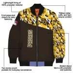 personalized san diego padres camouflage print brown bomber jacket best selling