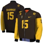 personalized san diego padres team patch brown bomber jacket best selling