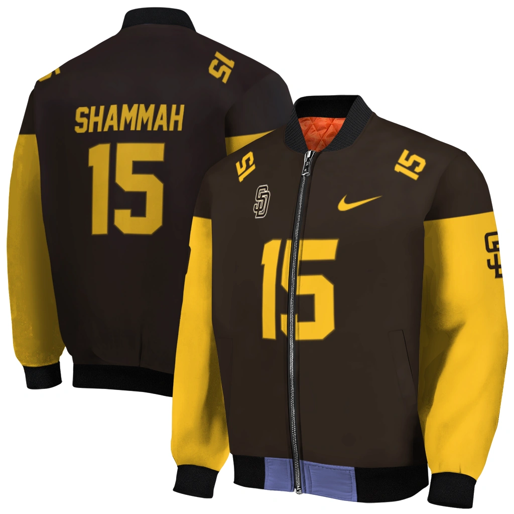 personalized san diego padres team patch brown bomber jacket best selling personalized san diego padres team patch brown bomber jacket best selling
