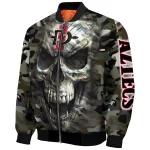 personalized san diego state aztecs camouflage skull camouflage bomber jacket best selling