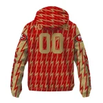 personalized san francisco 49ers lightning strike grid red windbreaker jacket best selling