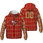personalized san francisco 49ers lightning strike grid red windbreaker jacket best selling