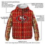 personalized san francisco 49ers lightning strike grid red windbreaker jacket best selling