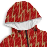personalized san francisco 49ers lightning strike grid red windbreaker jacket best selling