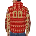 personalized san francisco 49ers lightning strike grid red windbreaker jacket best selling