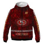 personalized san francisco 49ers shards cluster red windbreaker jacket best selling