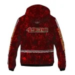 personalized san francisco 49ers shards cluster red windbreaker jacket best selling