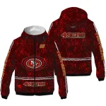 personalized san francisco 49ers shards cluster red windbreaker jacket best selling