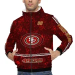 personalized san francisco 49ers shards cluster red windbreaker jacket best selling