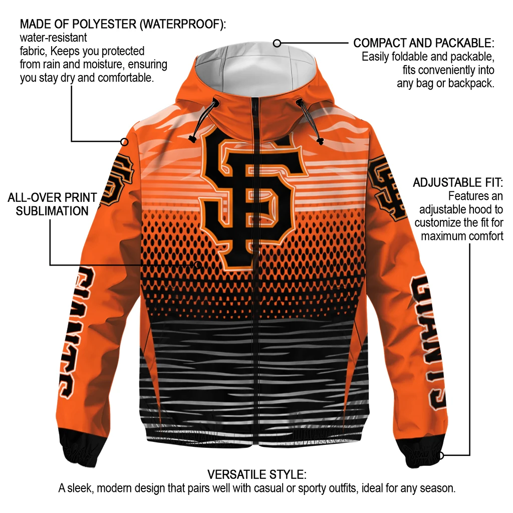 personalized san francisco giants pattern layers orange windbreaker jacket new arrival personalized san francisco giants pattern layers orange windbreaker jacket new arrival